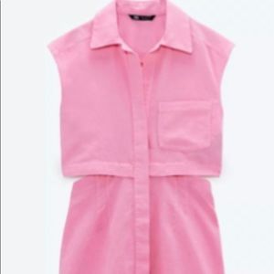 Zara one piece linen blend dress